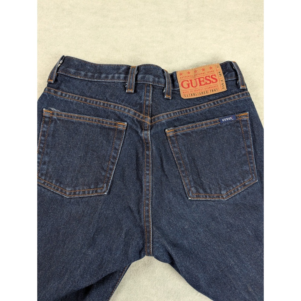 Guess Boot Leg Low Waist Dark Wash Jeans 27x 28  Denim Womens Made Is USA